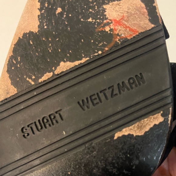 Stuart Weitzman black open toe leather sandals with ankle strap size 9AA - Picture 11 of 12